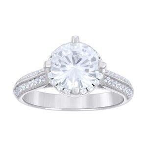 925 Sterling Silver Mens Cubic-Zirconia Engagement Ring Size 9